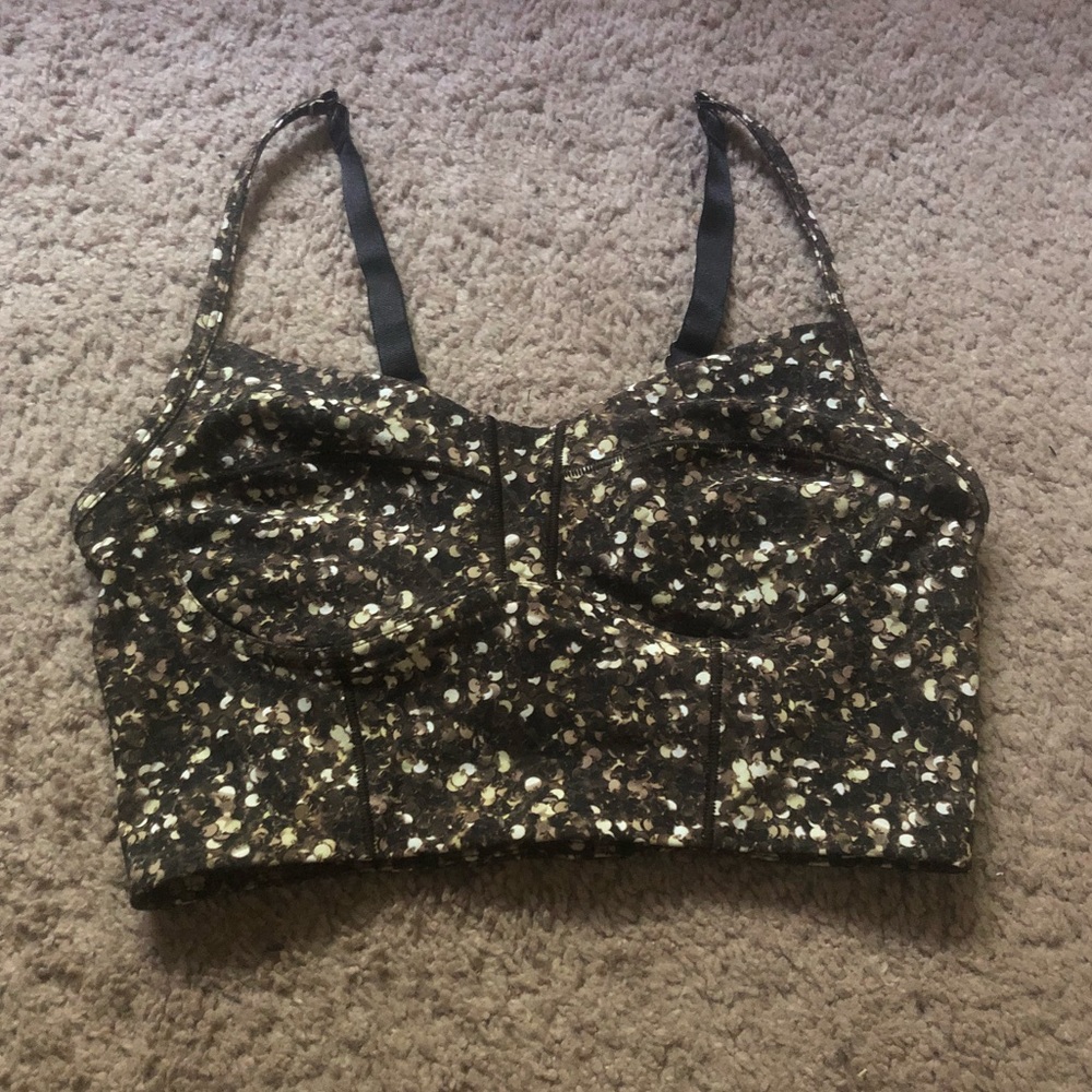 Lululemon Core Set Bra In Gold Sequin Pattern S2